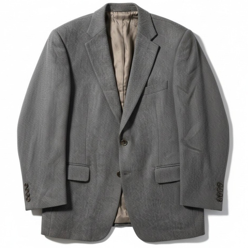 Roundtree & Yorke‎ Gray Brown Micro Pattern Blazer, Men's 46L Sport Coat
